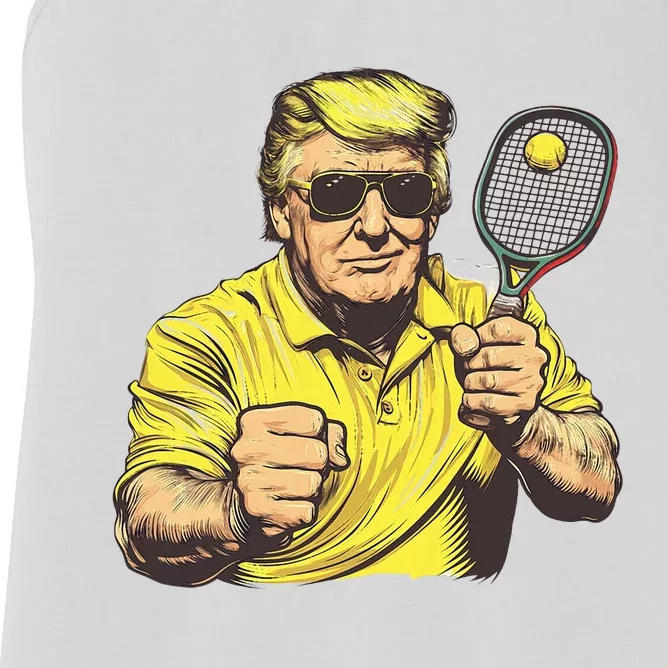 Funny President Pickleball Lovers Political Women's Racerback Tank