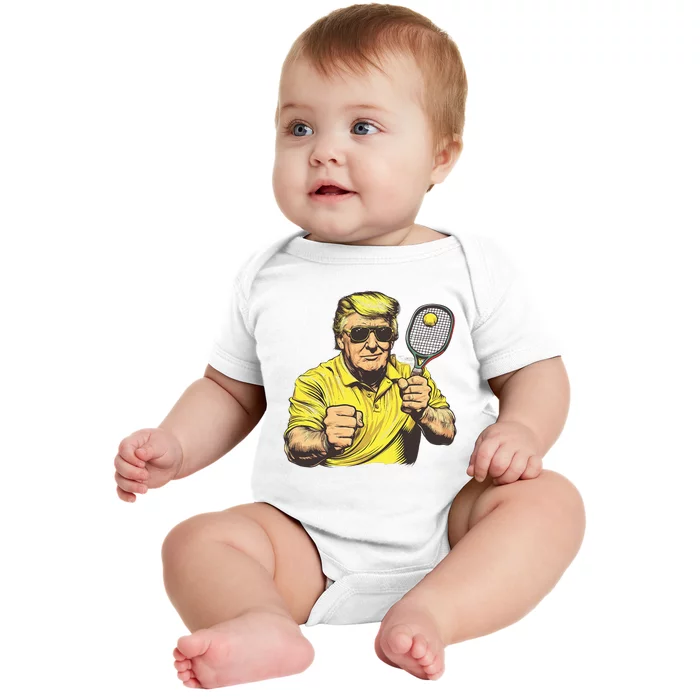 Funny President Pickleball Lovers Political Baby Bodysuit