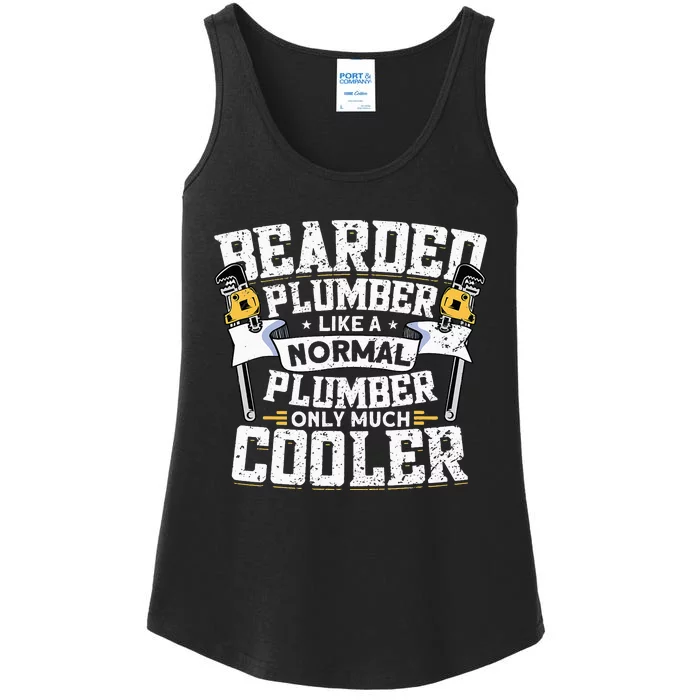 Funny Plumbing Pipefitters Beared Plumber Ladies Essential Tank