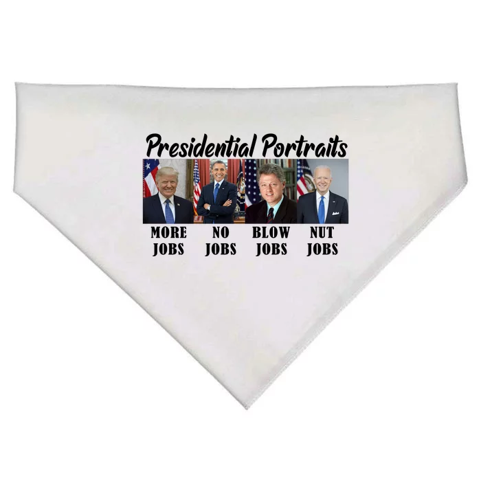 Funny Presidential Portraits Trump More Jobs Biden Nut Jobs USA-Made Doggie Bandana