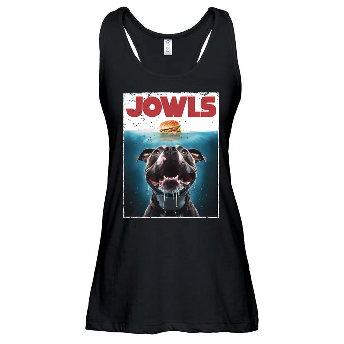 Funny Pittie Pitbull Pit Bull Jowls Burger Bully Dog Mom Ladies Essential Flowy Tank