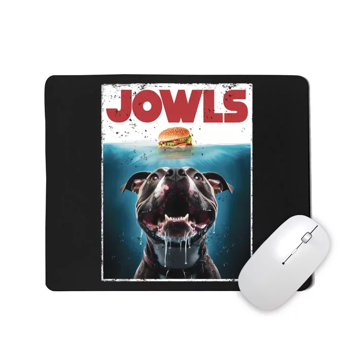 Funny Pittie Pitbull Pit Bull Jowls Burger Bully Dog Mom Mousepad