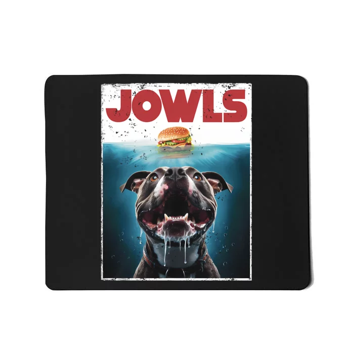 Funny Pittie Pitbull Pit Bull Jowls Burger Bully Dog Mom Mousepad