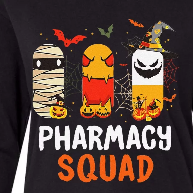 Funny Pills Pharmacy Squad Pharmacist Technician Halloween Womens Cotton Relaxed Long Sleeve T-Shirt