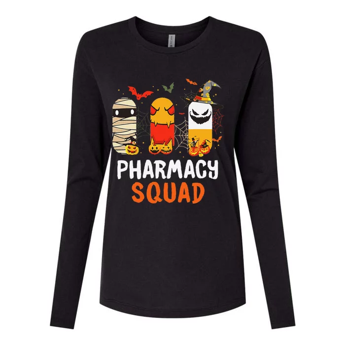 Funny Pills Pharmacy Squad Pharmacist Technician Halloween Womens Cotton Relaxed Long Sleeve T-Shirt