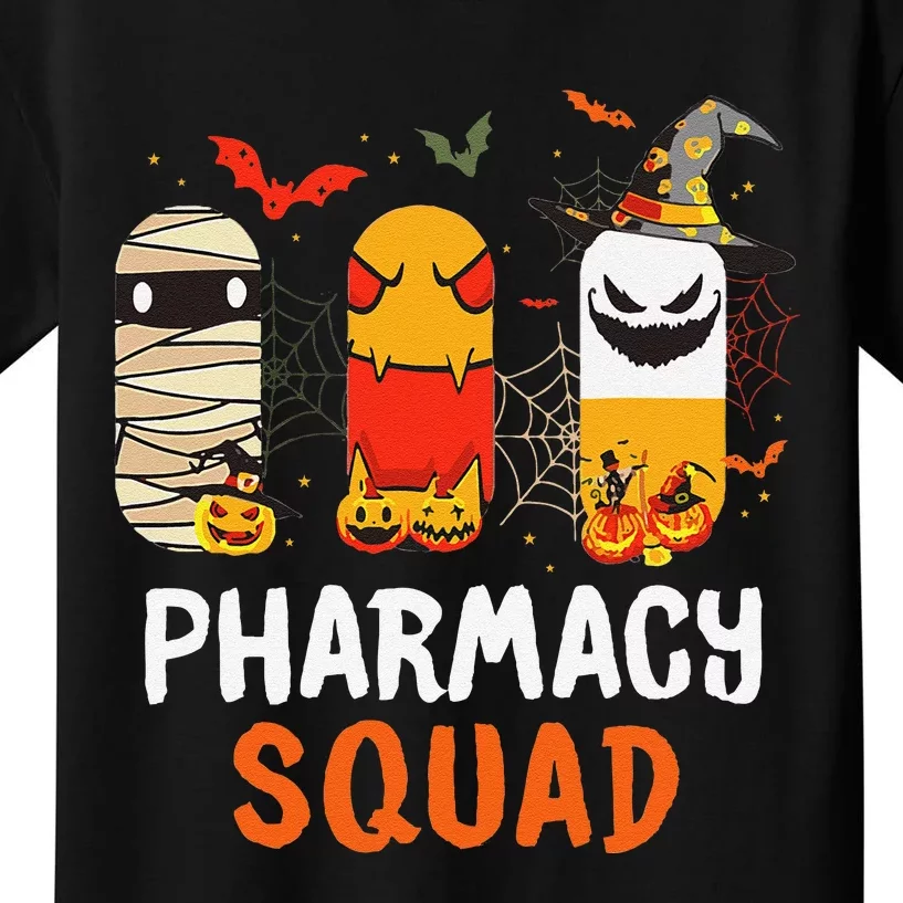 Funny Pills Pharmacy Squad Pharmacist Technician Halloween Kids T-Shirt