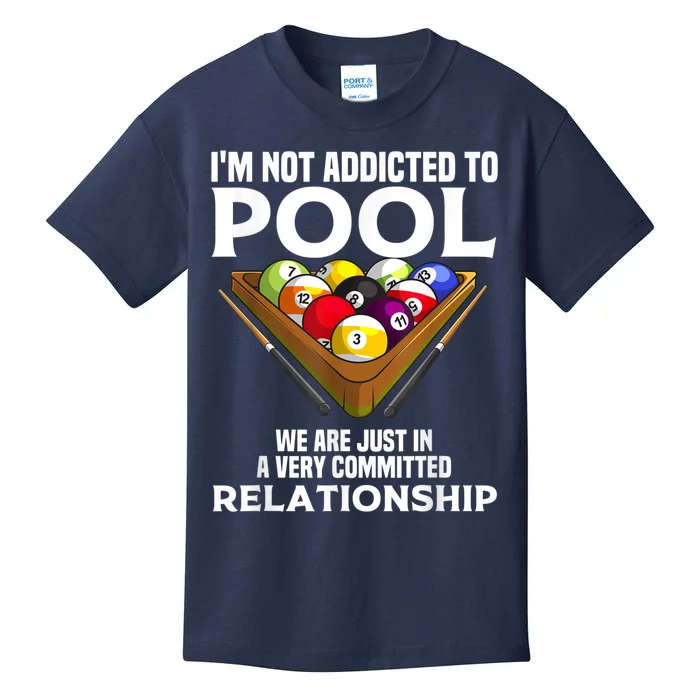 Funny Pool Player For Men Cool Addicted To Billiards Kids T-Shirt