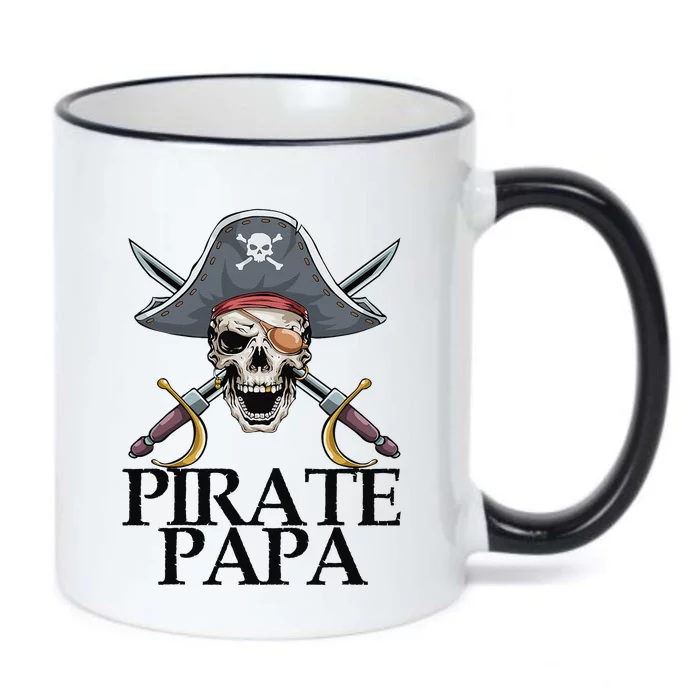 Funny Pirate Papa Captain Sword Gift Funny Halloween Black Color Changing Mug