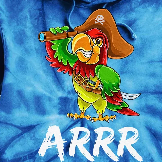 Funny Pirate Parrot With Sabre Halloween Costume Premium Tie Dye Hoodie