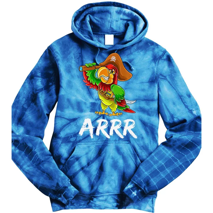 Funny Pirate Parrot With Sabre Halloween Costume Premium Tie Dye Hoodie