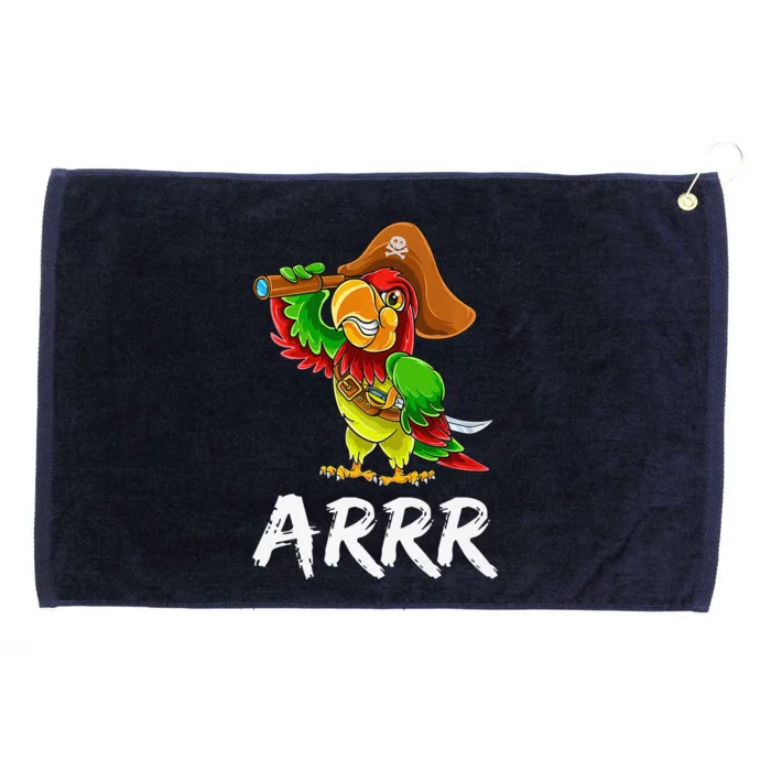 Funny Pirate Parrot With Sabre Halloween Costume Premium Grommeted Golf Towel