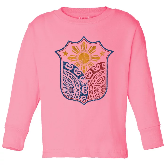 Filipino Pinoy Pride Mandala Tribal Proud Philippines Toddler Long Sleeve Shirt