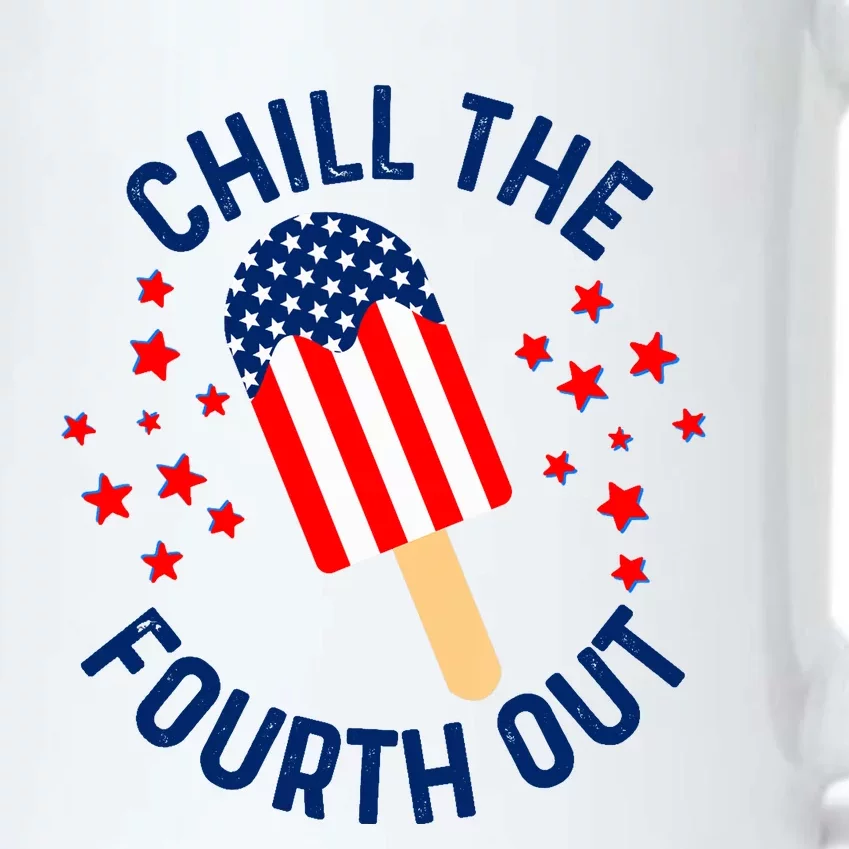 Funny Patriotic Popsicle American Flag Chill The Fourth Out Black Color Changing Mug