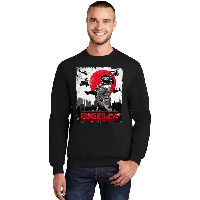 Funny Pugzilla Pug Dog Tall Sweatshirt