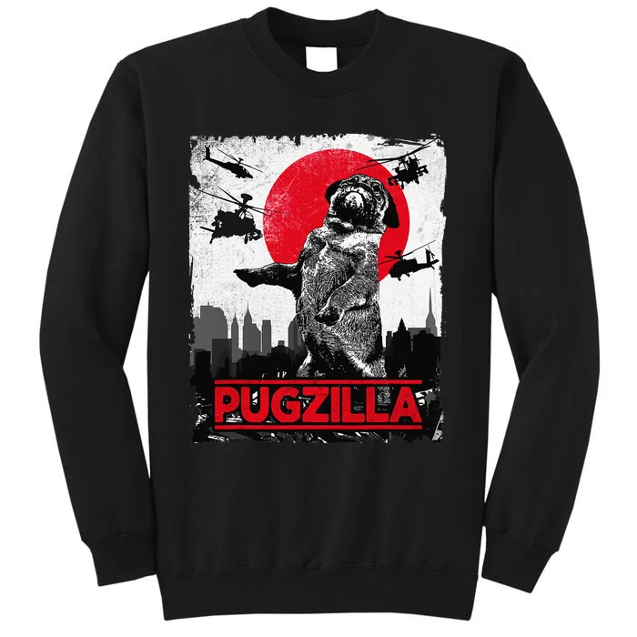 Funny Pugzilla Pug Dog Tall Sweatshirt