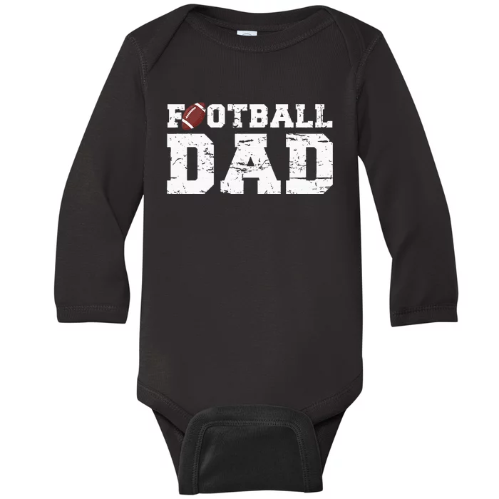 Football Papa Proud Football Dad Baby Long Sleeve Bodysuit