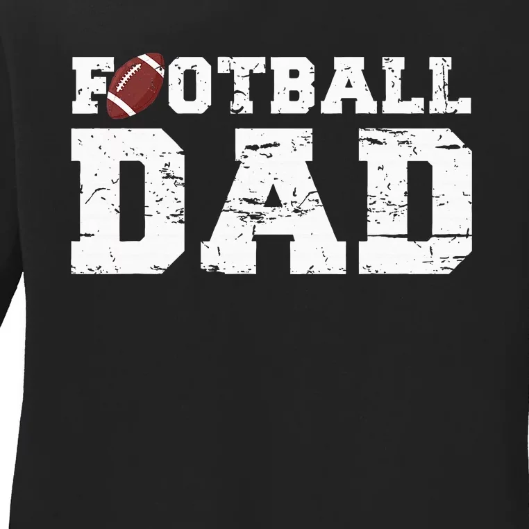 Football Papa Proud Football Dad Ladies Long Sleeve Shirt