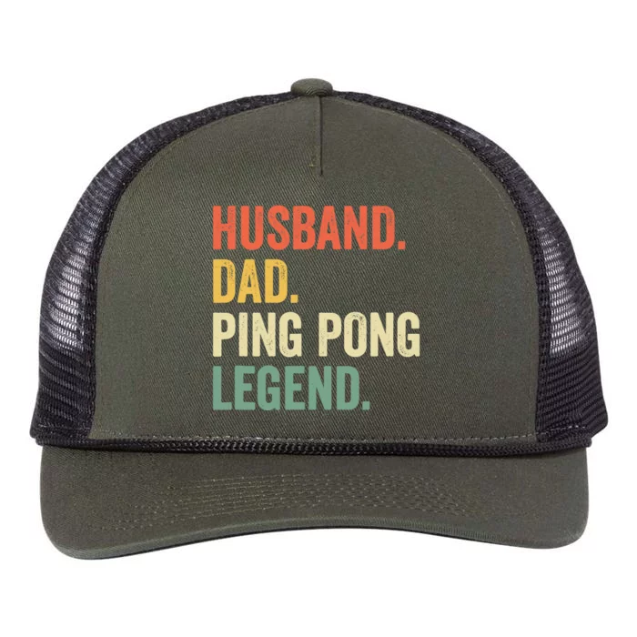 Funny Ping Pong Husband Dad Table Tennis Legend Vintage Retro Rope Trucker Hat Cap