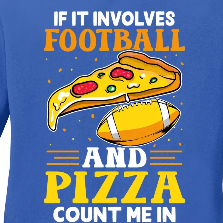 Football Pizza Pizza Party Game Day Sunday Gift Ladies Long Sleeve Shirt