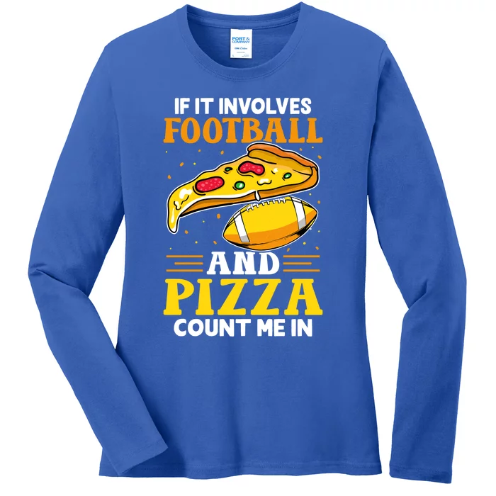 Football Pizza Pizza Party Game Day Sunday Gift Ladies Long Sleeve Shirt