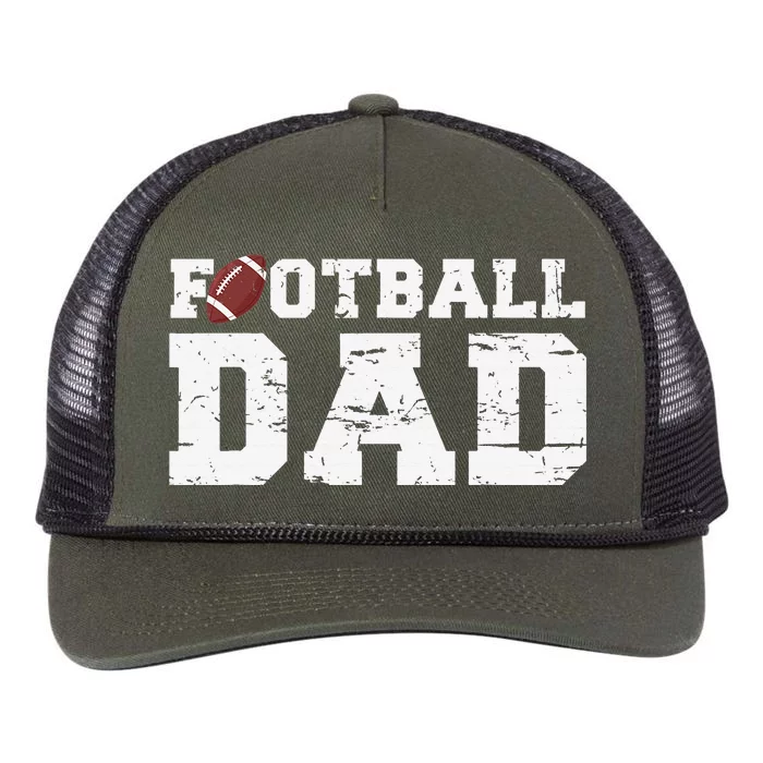 Football Papa Proud Football Dad Retro Rope Trucker Hat Cap