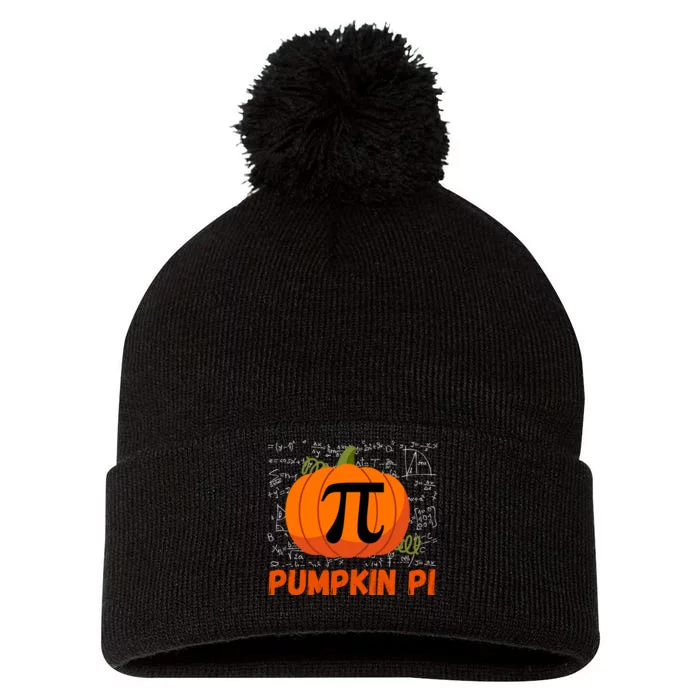 Funny Pumpkin Pie Math Pumpkin Pi Funny Halloween Costume Pom Pom 12in Knit Beanie