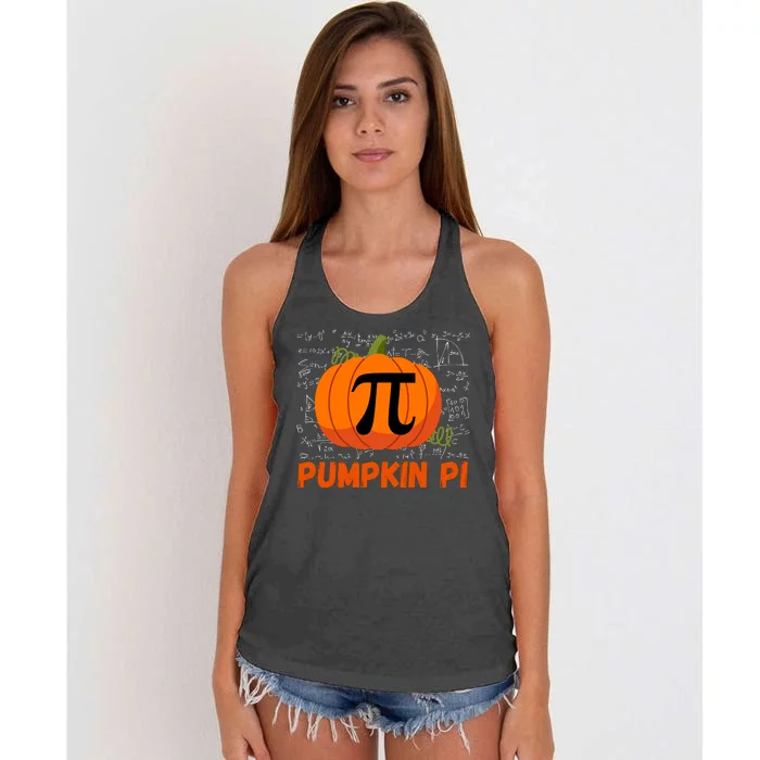 Funny Pumpkin Pie Math Pumpkin Pi Funny Halloween Costume Women's Knotted Racerback Tank