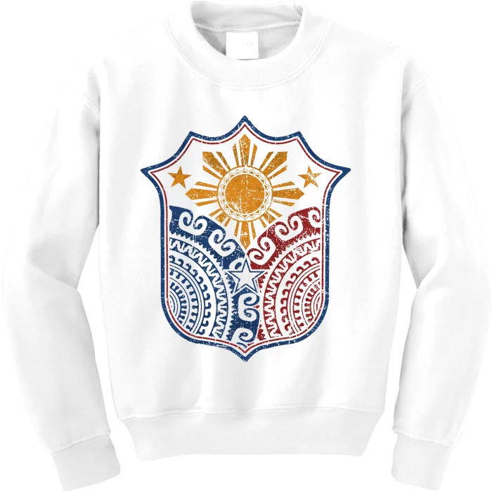 Filipino Pinoy Pride Mandala Tribal Proud Philippines Kids Sweatshirt