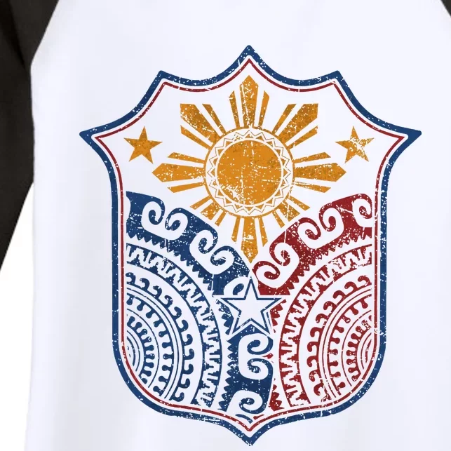 Filipino Pinoy Pride Mandala Tribal Proud Philippines Women's Tri-Blend 3/4-Sleeve Raglan Shirt