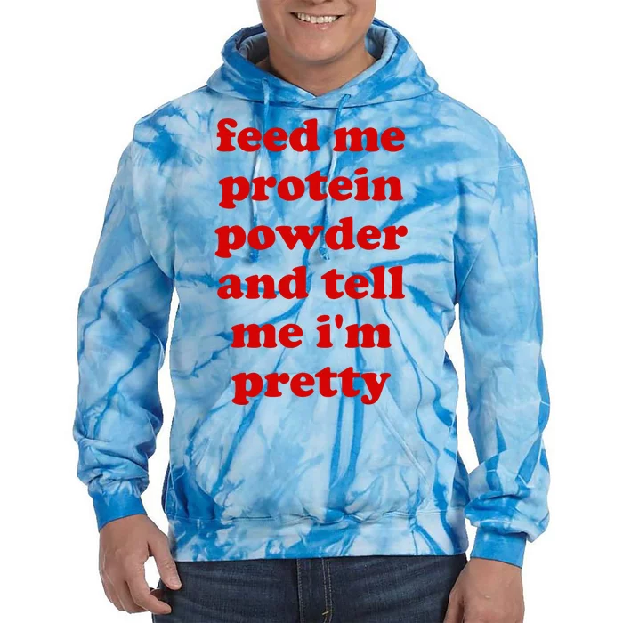 Funny Protein Powder Meme Tie Dye Hoodie