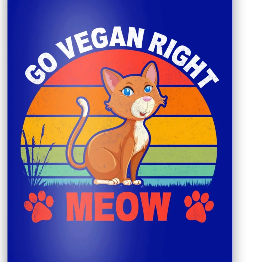 For Plant Powered Vegan Vegetarian Go Vegan Right Meow Gift Poster