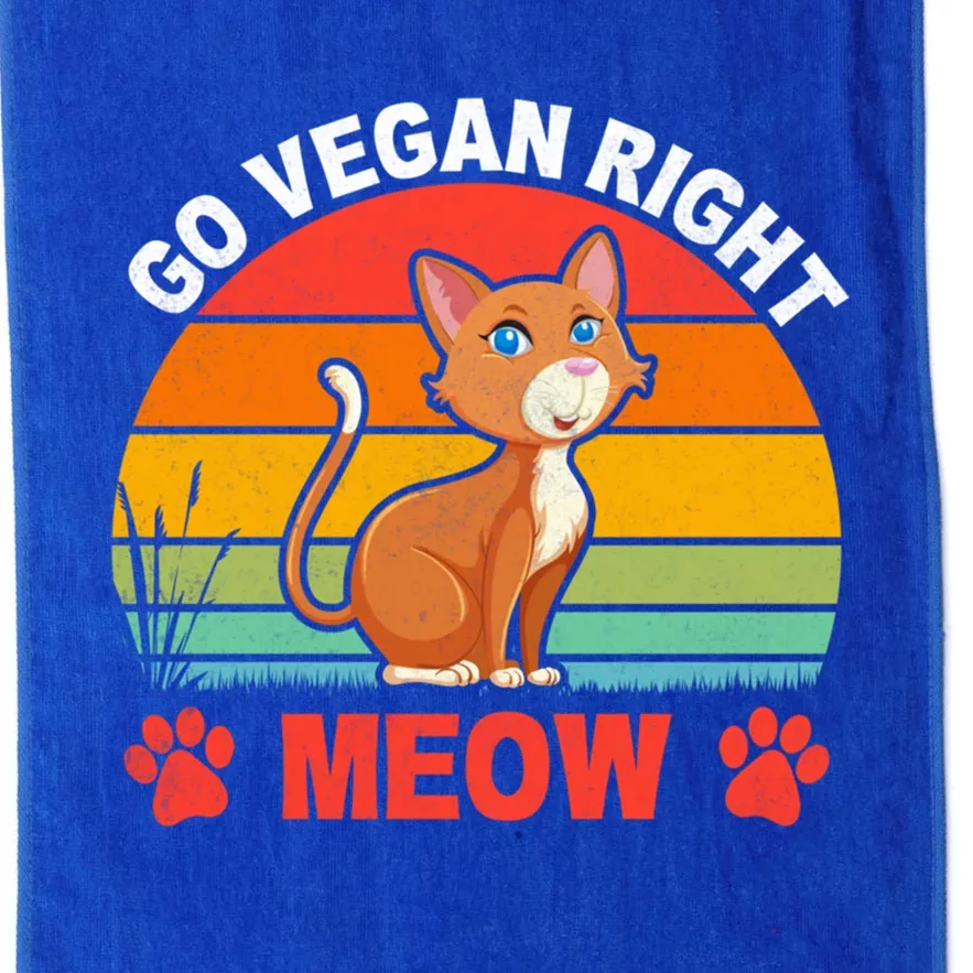 For Plant Powered Vegan Vegetarian Go Vegan Right Meow Gift Platinum Collection Golf Towel