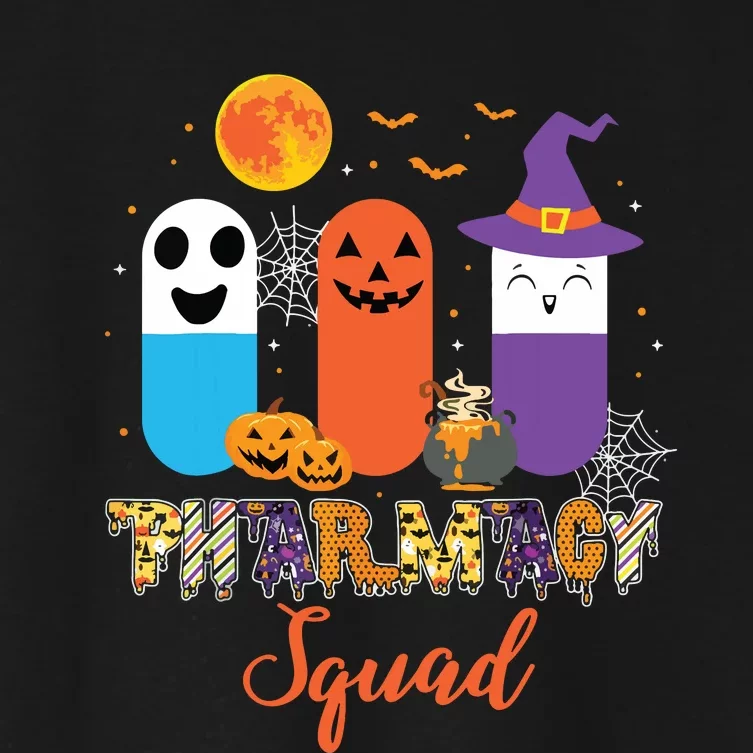 Funny Pills Pharmacy Pharmacist Squad Halloween Costume Women's Crop Top Tee