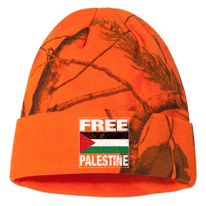 Free Palestine Palestine Flag I Love Palestine Gaza Meaningful Gift Kati - 12in Camo Beanie