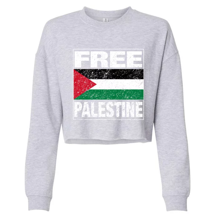 Free Palestine Palestine Flag I Love Palestine Gaza Meaningful Gift Cropped Pullover Crew