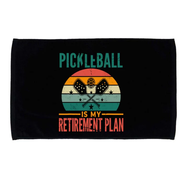 Funny Paddle Pickleball Retiret Plan Dad Fathers Day Gift Microfiber Hand Towel