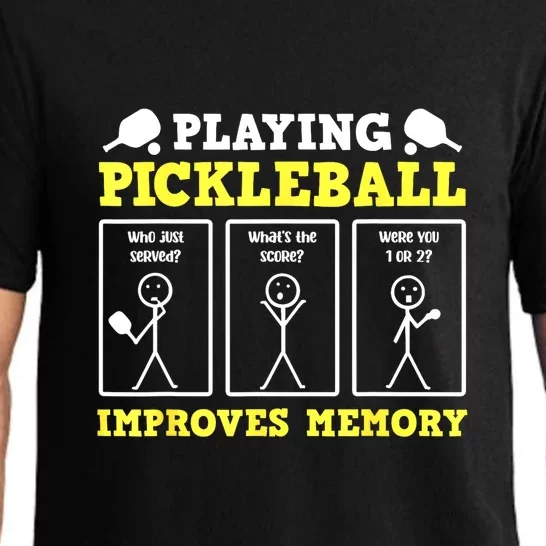 Funny Pickleball Playing Pickleball Improves Memory Dinkgift Pajama Set