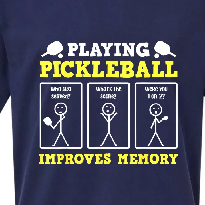 Funny Pickleball Playing Pickleball Improves Memory Dinkgift Sueded Cloud Jersey T-Shirt