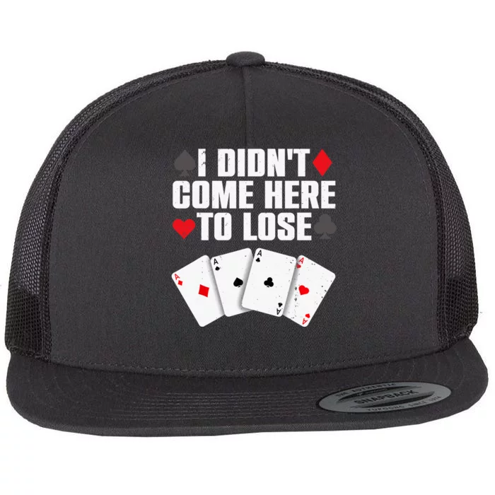 Funny Poker Player Design Gamblers Poker Lover Flat Bill Trucker Hat