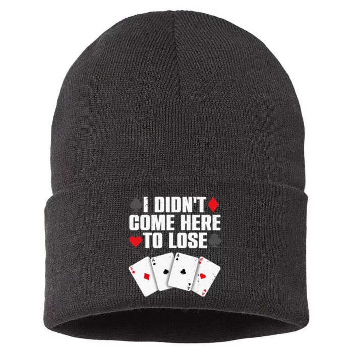 Funny Poker Player Design Gamblers Poker Lover Sustainable Knit Beanie