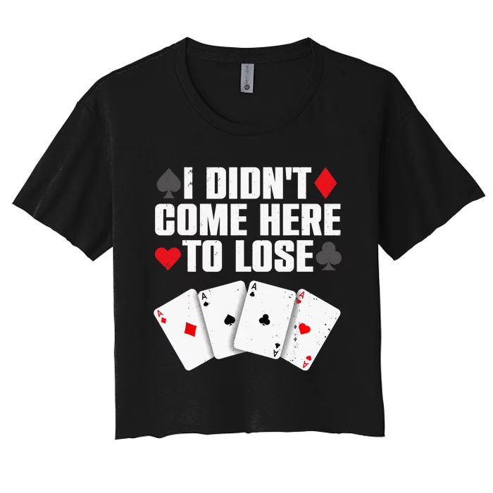 Funny Poker Player Design Gamblers Poker Lover Women's Crop Top Tee