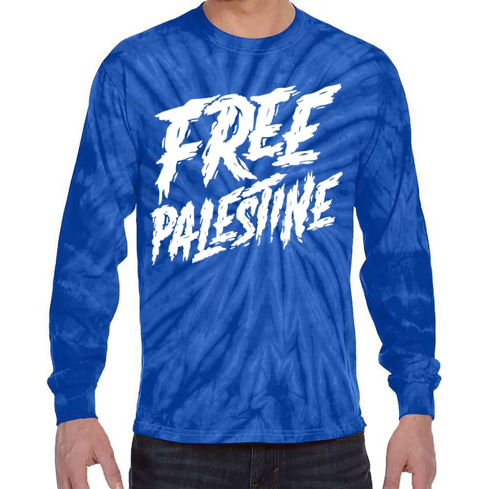 Free Palestine Protest Support For Gaza And Jerusalem Gift Meaningful Gift Tie-Dye Long Sleeve Shirt