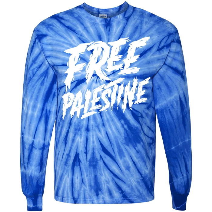 Free Palestine Protest Support For Gaza And Jerusalem Gift Meaningful Gift Tie-Dye Long Sleeve Shirt