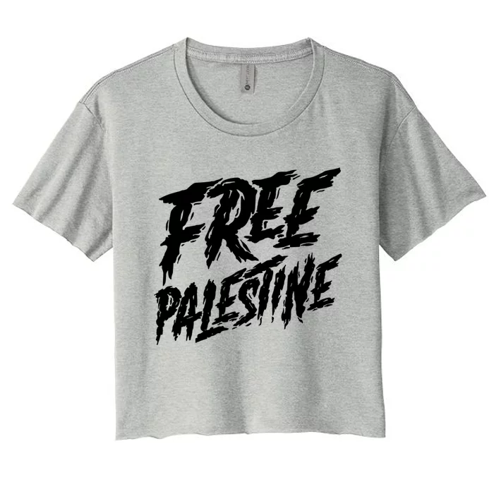 Free Palestine Protest Support For Gaza And Jerusalem Gift Meaningful Gift Women's Crop Top Tee