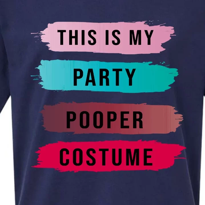 Funny Party Pooper Halloween Costume Sueded Cloud Jersey T-Shirt