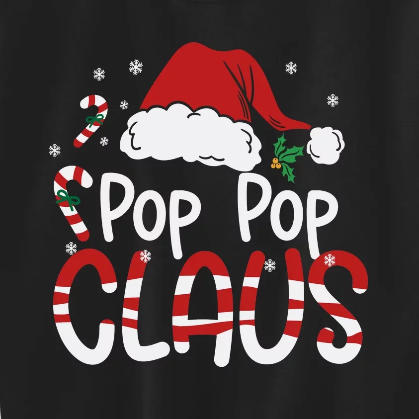 Funny Pop Pop Claus Christmas Pajamas Santa Hat Costume Kids Sweatshirt