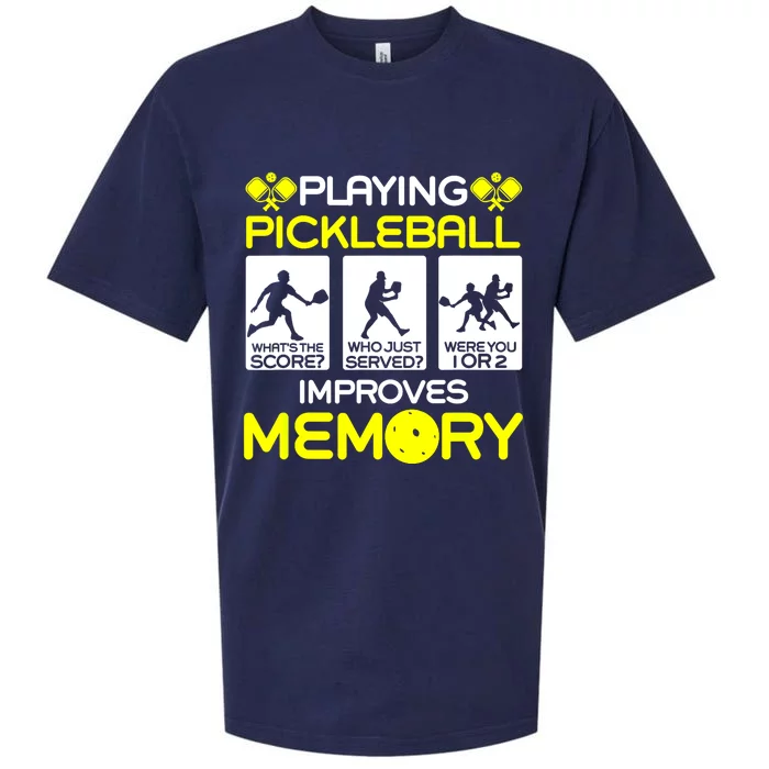 Funny Playing Pickleball Improves Memory Dink Player Gift Sueded Cloud Jersey T-Shirt