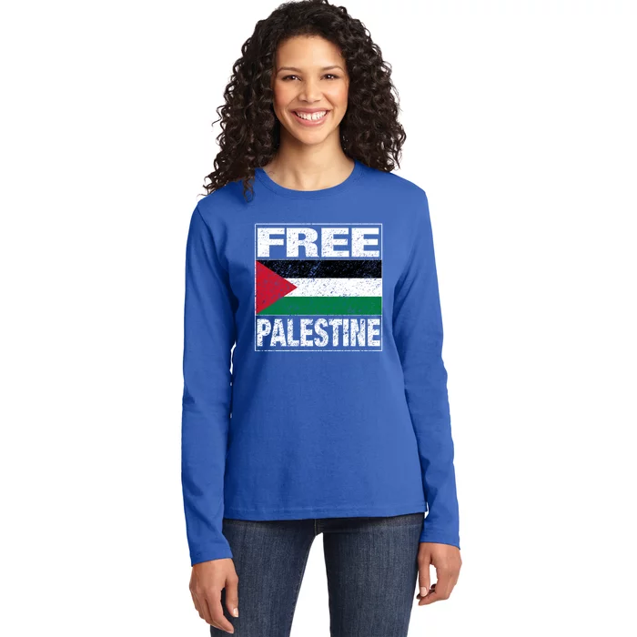 Free Palestine Palestine Flag I Love Palestine Gaza Gift Ladies Long Sleeve Shirt