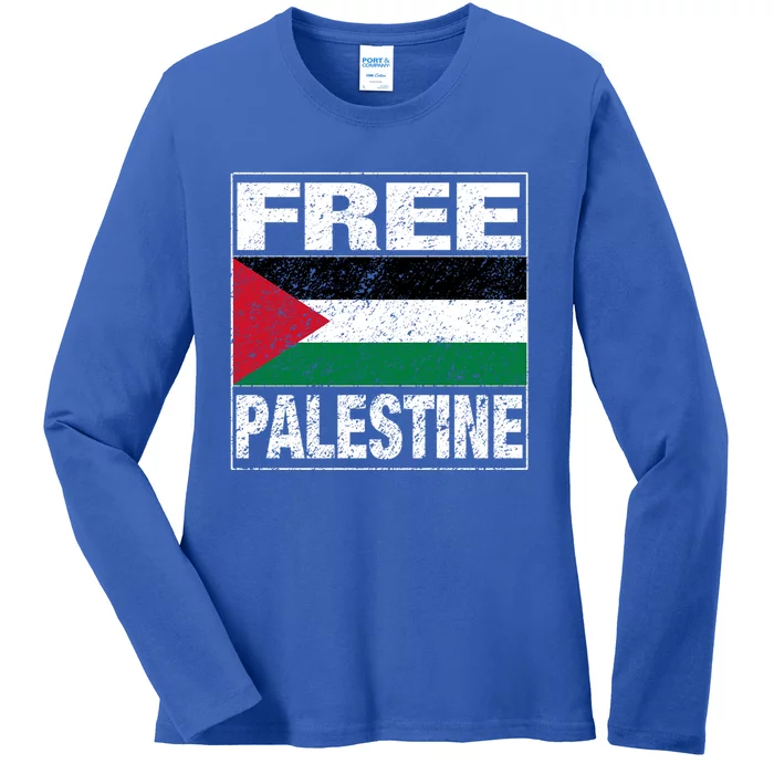 Free Palestine Palestine Flag I Love Palestine Gaza Gift Ladies Long Sleeve Shirt