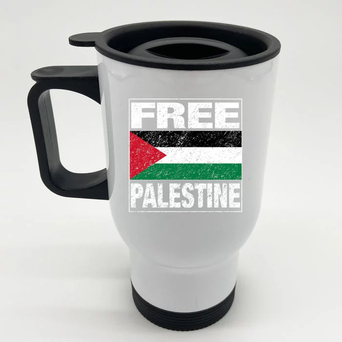 Free Palestine Palestine Flag I Love Palestine Gaza Gift Front & Back Stainless Steel Travel Mug